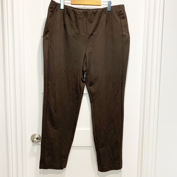 J. Jill XL Ponte Slim Leg Brown Ankle Pull-on Pant - Picture 1 of 9